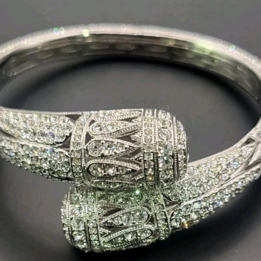 Source Unknown Silver Crystal Bracelet - image 2